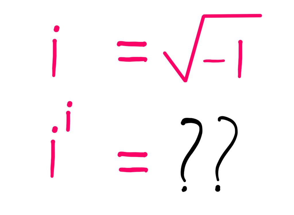Get Smarter, Solve Problems, And Make Your Knowledge Really Count - Category: Complex Number Theory. An image with the following expressions: i = √(-1); i^i = ??